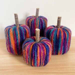 Handmade Retro Pumpkin Decor Set of 4